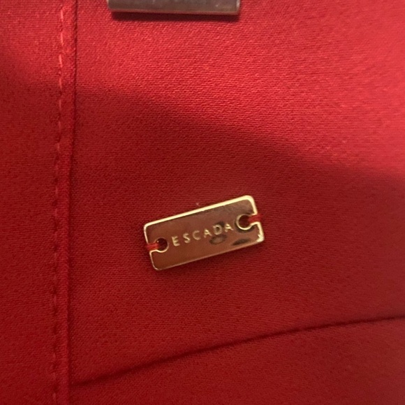 Escada cherry red side zip front seam stretch ankle pants EUC RARE - Picture 2 of 8